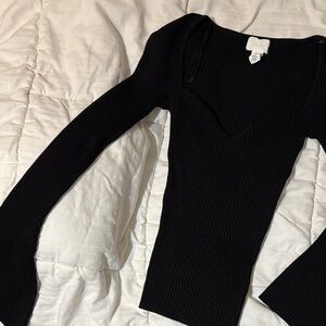 H&M Black Ribbed Top